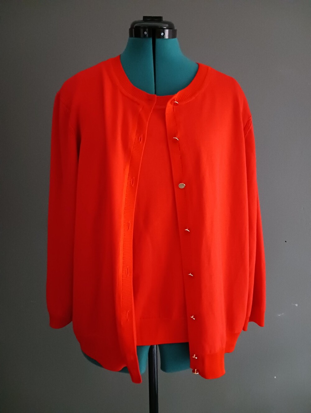 St John Set, Cardigan + Vest Size L, Wool/ Silk